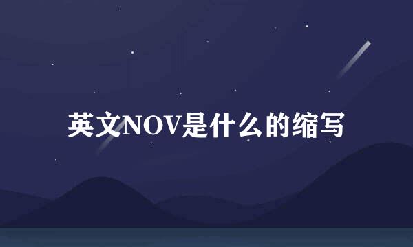 英文NOV是什么的缩写