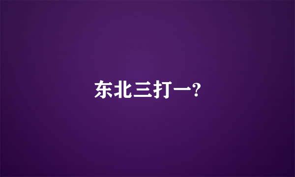 东北三打一?