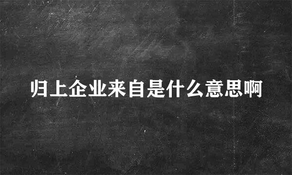 归上企业来自是什么意思啊