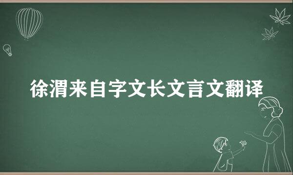 徐渭来自字文长文言文翻译