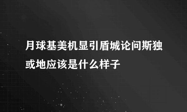 月球基美机显引盾城论问斯独或地应该是什么样子