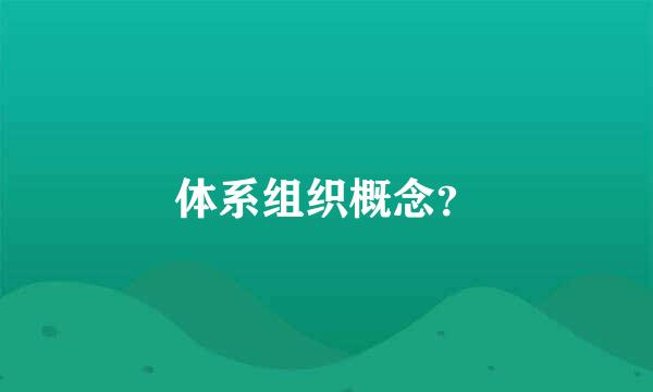 体系组织概念？