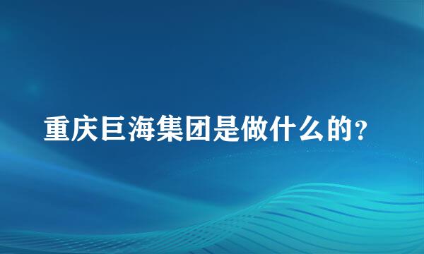 重庆巨海集团是做什么的？