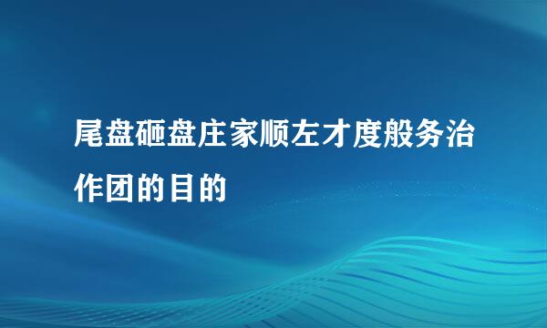 尾盘砸盘庄家顺左才度般务治作团的目的