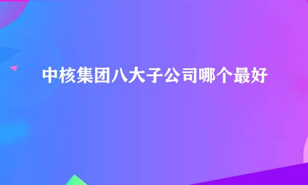 中核集团八大子公司哪个最好