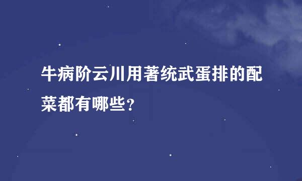 牛病阶云川用著统武蛋排的配菜都有哪些？