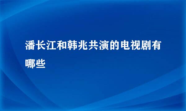 潘长江和韩兆共演的电视剧有哪些