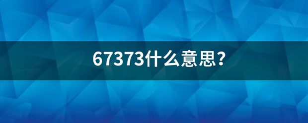 67373什么意思？