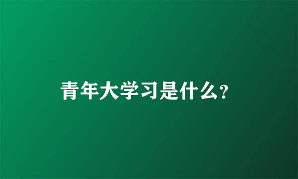 青年大学习是什么？