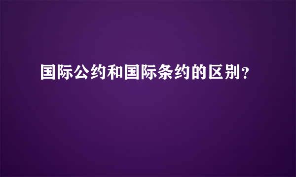 国际公约和国际条约的区别？