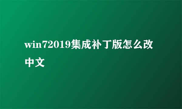 win72019集成补丁版怎么改中文