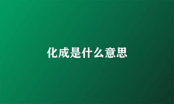 化成是什么意思