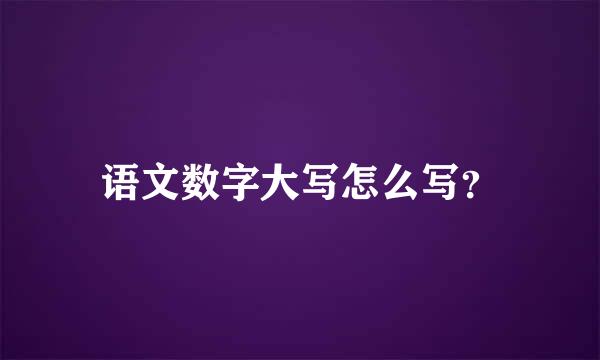 语文数字大写怎么写？