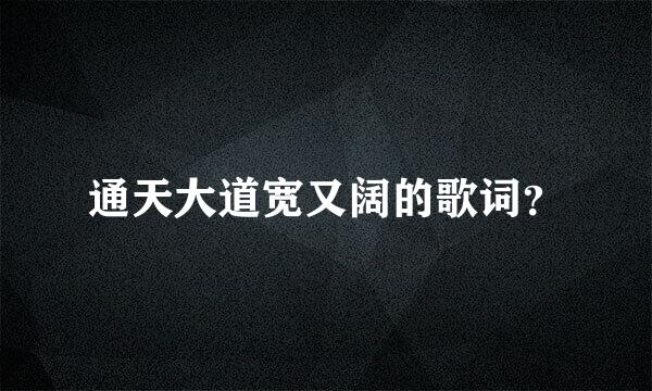 通天大道宽又阔的歌词？