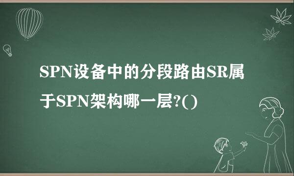 SPN设备中的分段路由SR属于SPN架构哪一层?()