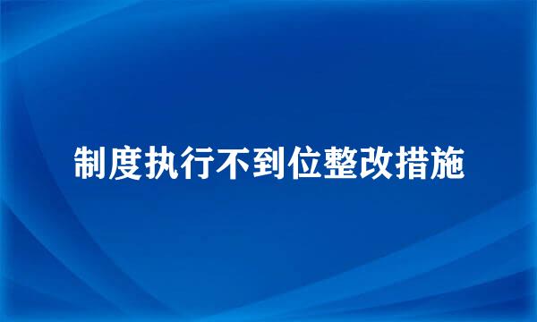 制度执行不到位整改措施