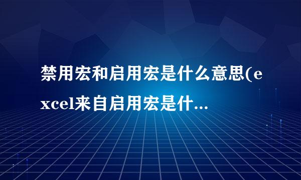 禁用宏和启用宏是什么意思(excel来自启用宏是什么意思)