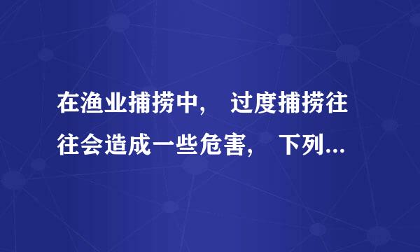 在渔业捕捞中, 过度捕捞往往会造成一些危害, 下列不属于其危害的(  )