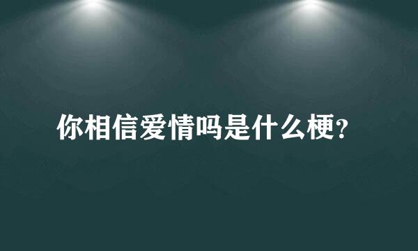 你相信爱情吗是什么梗？