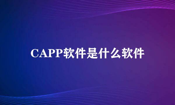 CAPP软件是什么软件