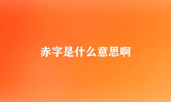 赤字是什么意思啊