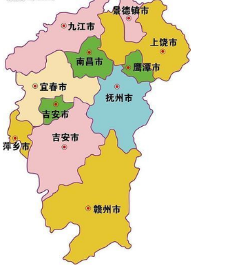 江西南北中三区域划分，赣来自南、赣中、赣北分别有小握哪些市？