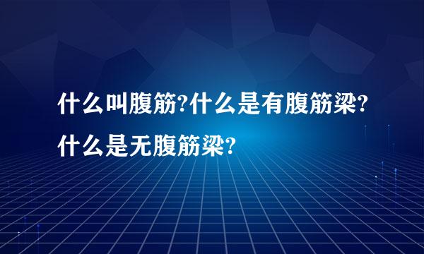 什么叫腹筋?什么是有腹筋梁?什么是无腹筋梁?