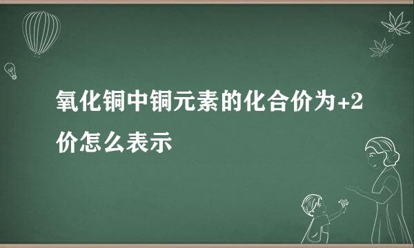 氧化铜中铜元素的化合价为+2价怎么表示