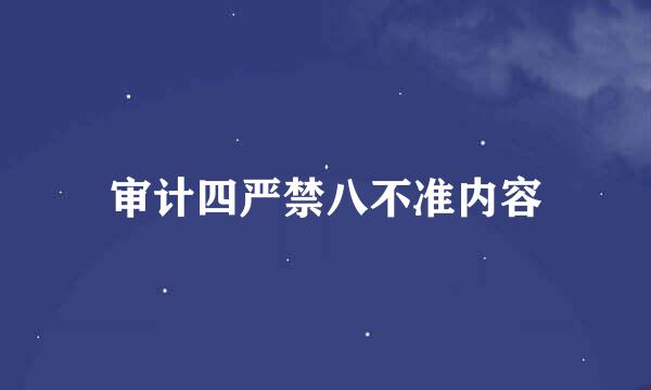 审计四严禁八不准内容