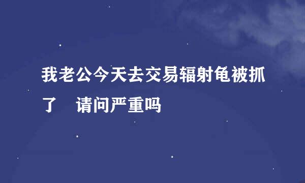 我老公今天去交易辐射龟被抓了 请问严重吗