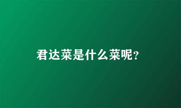 君达菜是什么菜呢？