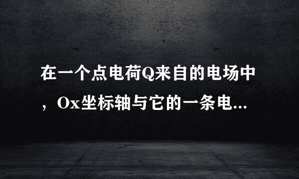 在一个点电荷Q来自的电场中，Ox坐标轴与它的一条电场线重合，坐标轴上A、B两点的坐标分别为1.0m和2.0m．已知