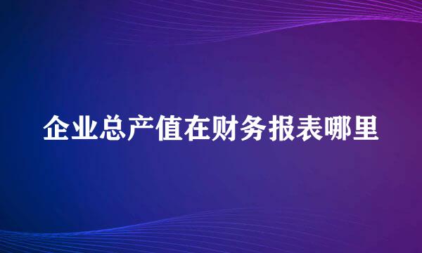 企业总产值在财务报表哪里