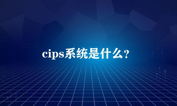 cips系统是什么？