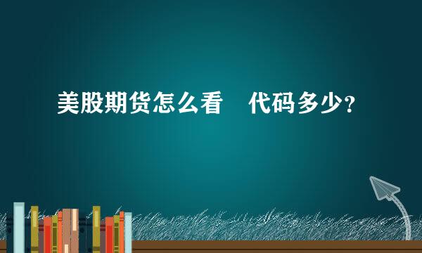 美股期货怎么看 代码多少？