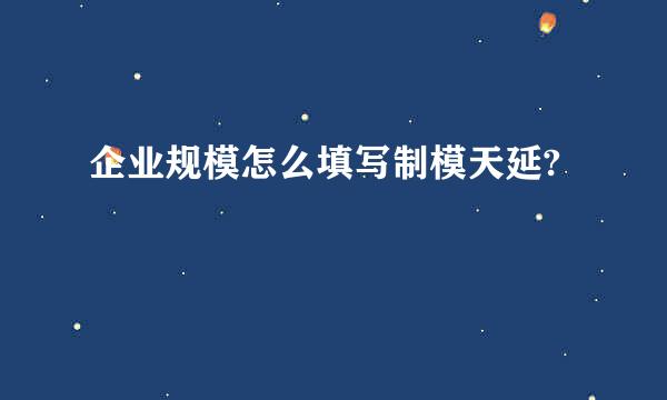 企业规模怎么填写制模天延?