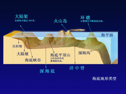 海底地形的主要类型是什么？