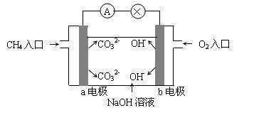 甲烷燃料电池固局措互体电解质、熔融碳酸盐电解质反应方程式？