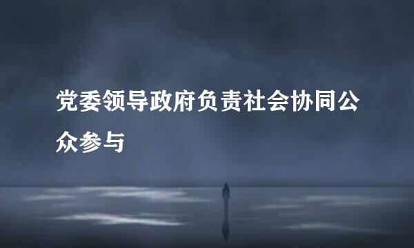 党委领导政府负责社会协同公众参与