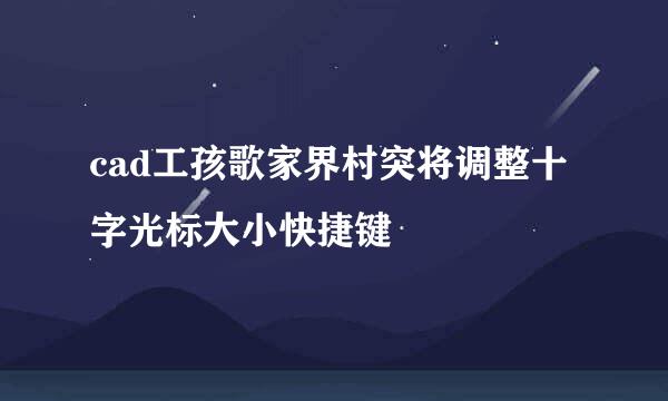 cad工孩歌家界村突将调整十字光标大小快捷键