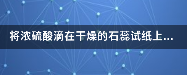 将浓硫酸滴在干燥的石蕊试纸上，可观察到什么现象？