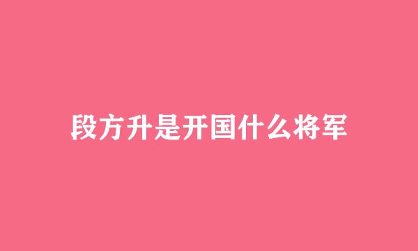 段方升是开国什么将军