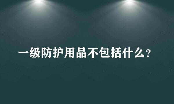 一级防护用品不包括什么？