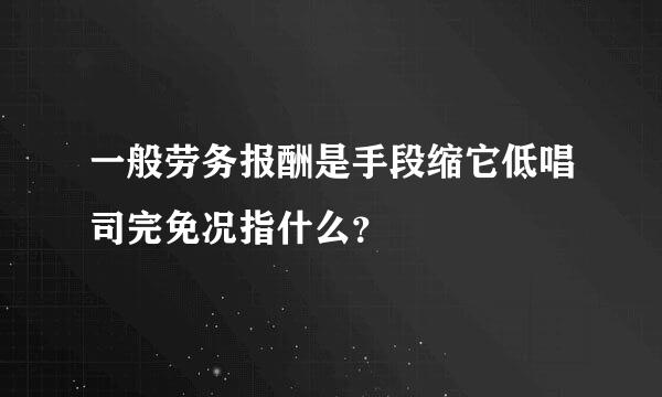 一般劳务报酬是手段缩它低唱司完免况指什么？