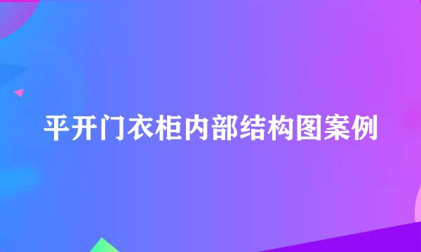 平开门衣柜内部结构图案例