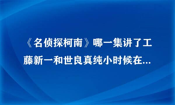 《名侦探柯南》哪一集讲了工藤新一和世良真纯小时候在海滩边相遇的故事？