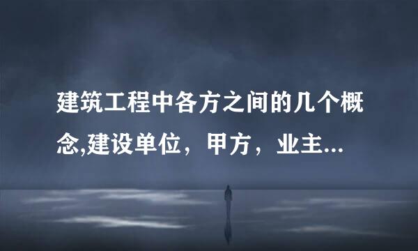 建筑工程中各方之间的几个概念,建设单位，甲方，业主，发包方各有什氧亲银资么区别