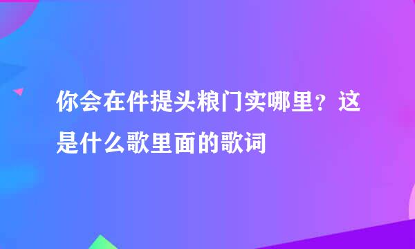 你会在件提头粮门实哪里？这是什么歌里面的歌词