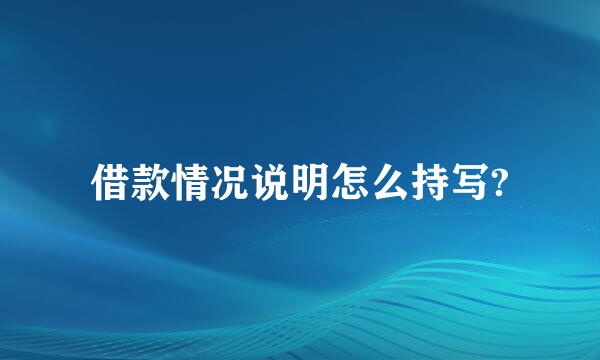 借款情况说明怎么持写?