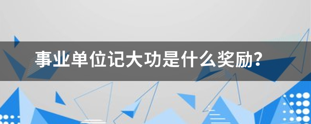 事情确日业单位记大功是什么奖励？